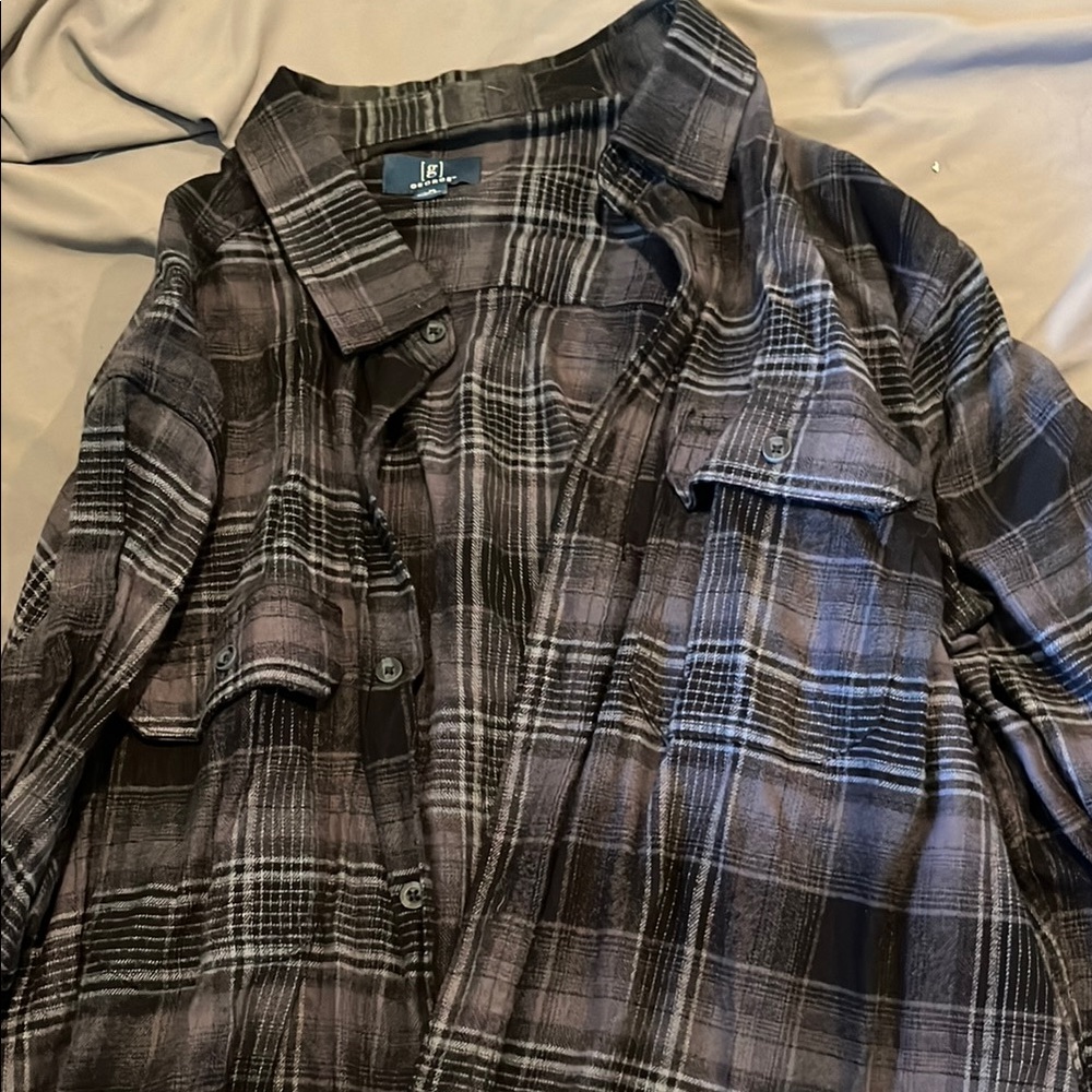 George Black and Gray Checkered Shirt